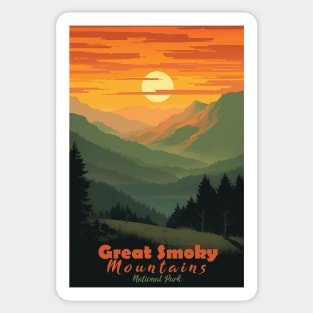 Great Smoky Mountains national park vintage travel poster Sticker